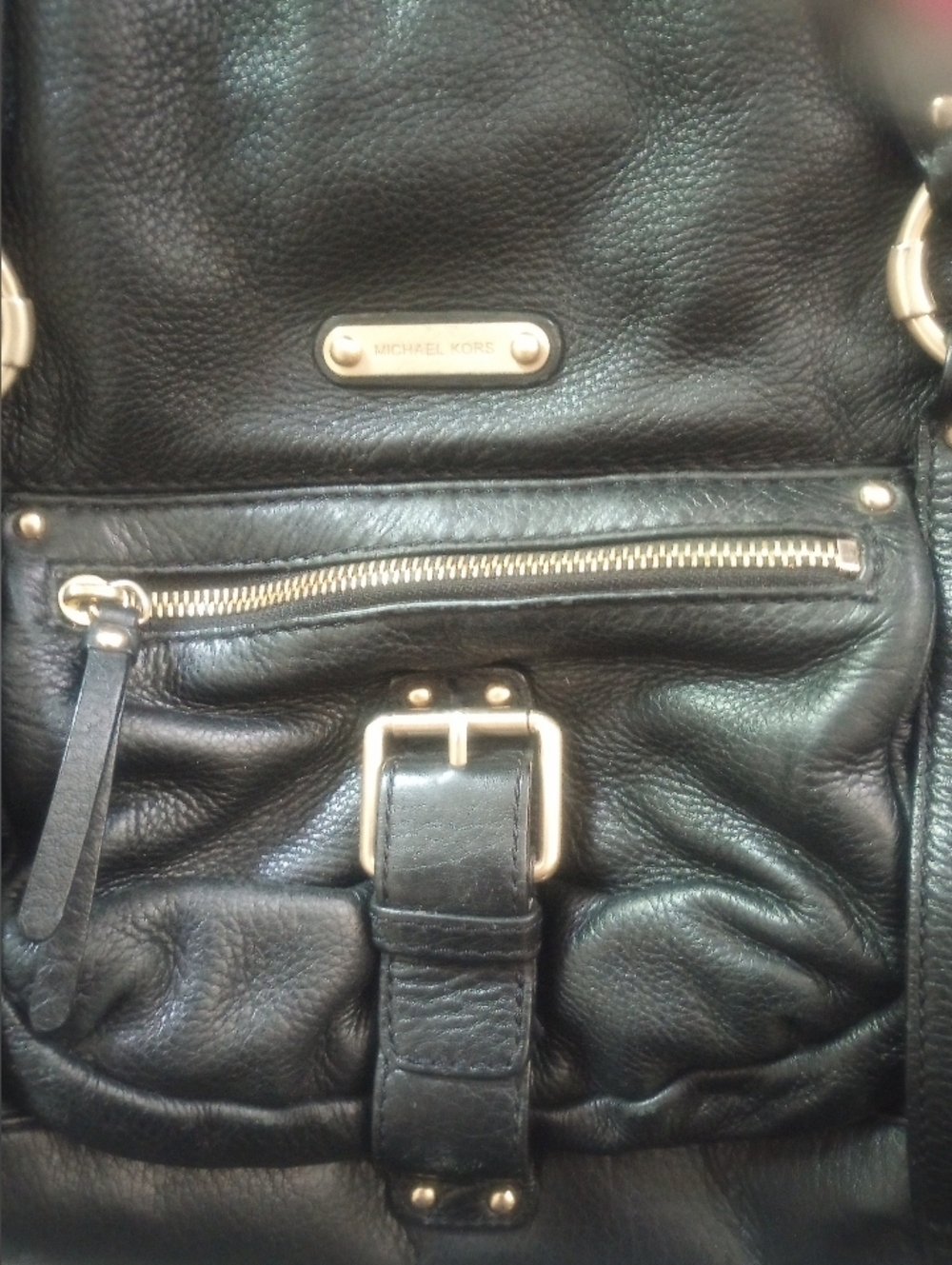 MICHAEL KORS Black Leather Purse with Gold Hardware - Picture 2 of 6